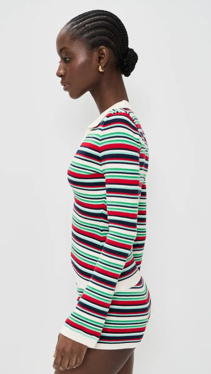 Seven Wonders Xyla Collared Long Sleeve Knit Top Xyla Stripe | Thumbnail 4 Seven Wonders Xyla Collared Long Sleeve Knit Top Xyla Stripe | Thumbnail 4