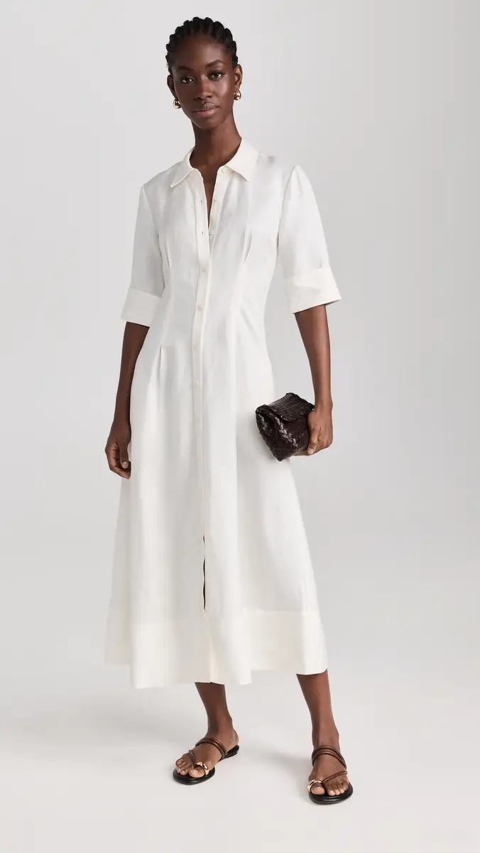Simkhai Claudine Short Sleeve Shirt Midi Dress | Thumbnail 2 Simkhai Claudine Short Sleeve Shirt Midi Dress | Thumbnail 2