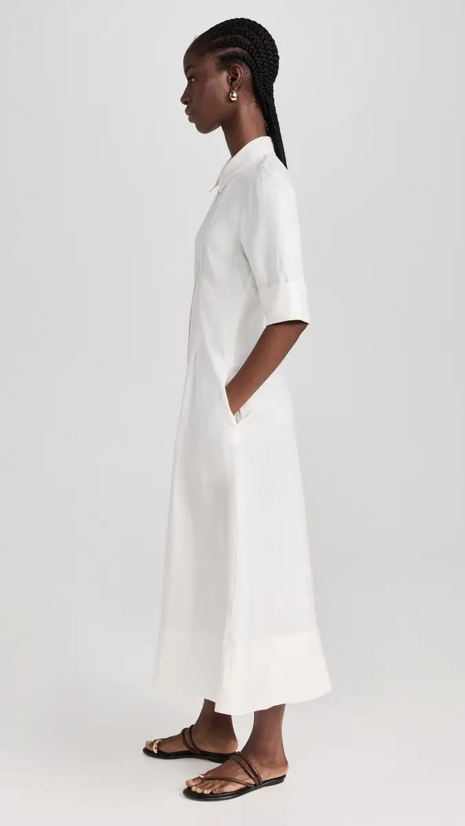 Simkhai Claudine Short Sleeve Shirt Midi Dress | Thumbnail 4 Simkhai Claudine Short Sleeve Shirt Midi Dress | Thumbnail 4