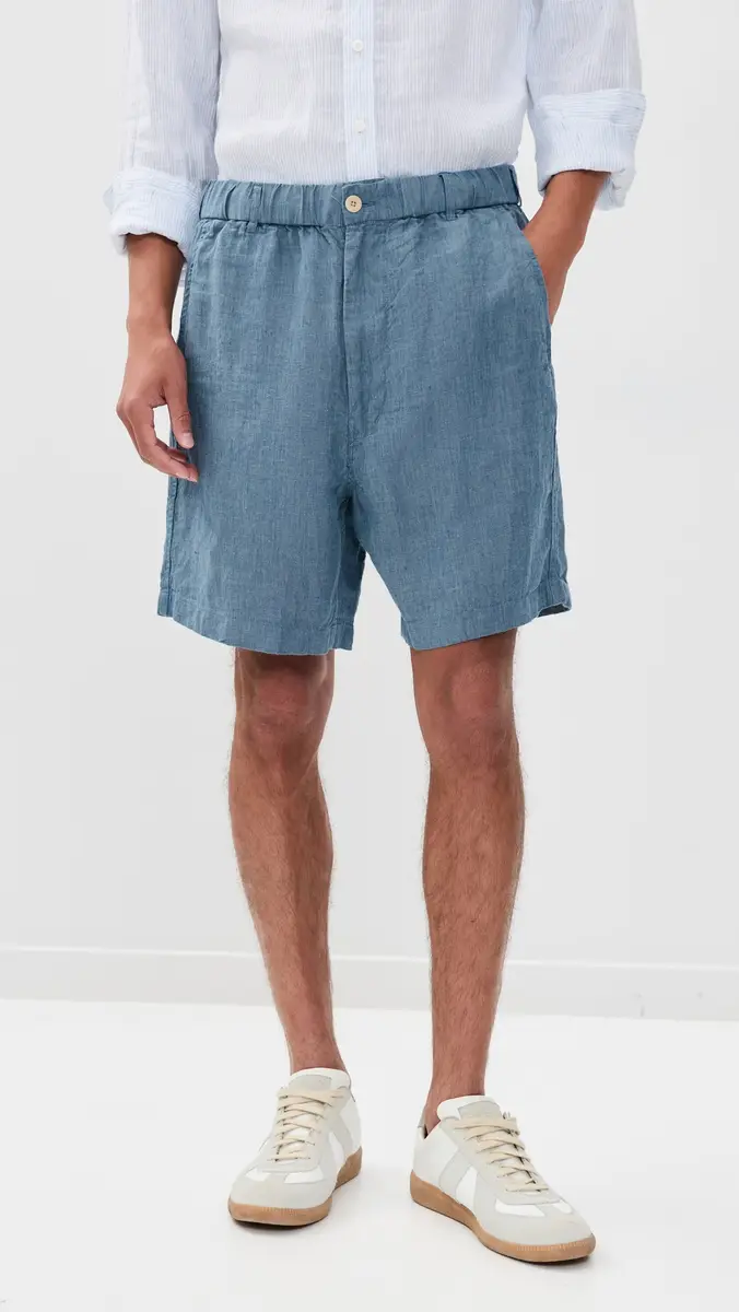 Madewell Linen Pull On Shorts 5.5 ight Chambray | Thumbnail 2 Madewell Linen Pull On Shorts 5.5 ight Chambray | Thumbnail 2