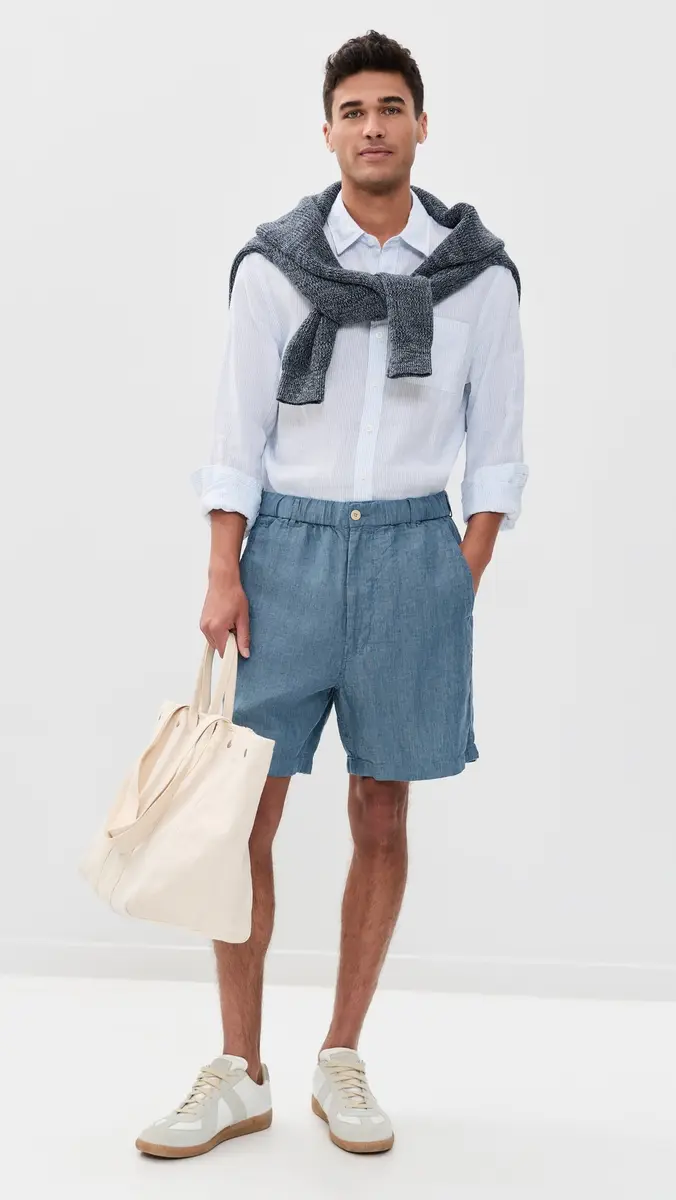 Madewell Linen Pull On Shorts 5.5 ight Chambray | Thumbnail 5 Madewell Linen Pull On Shorts 5.5 ight Chambray | Thumbnail 5