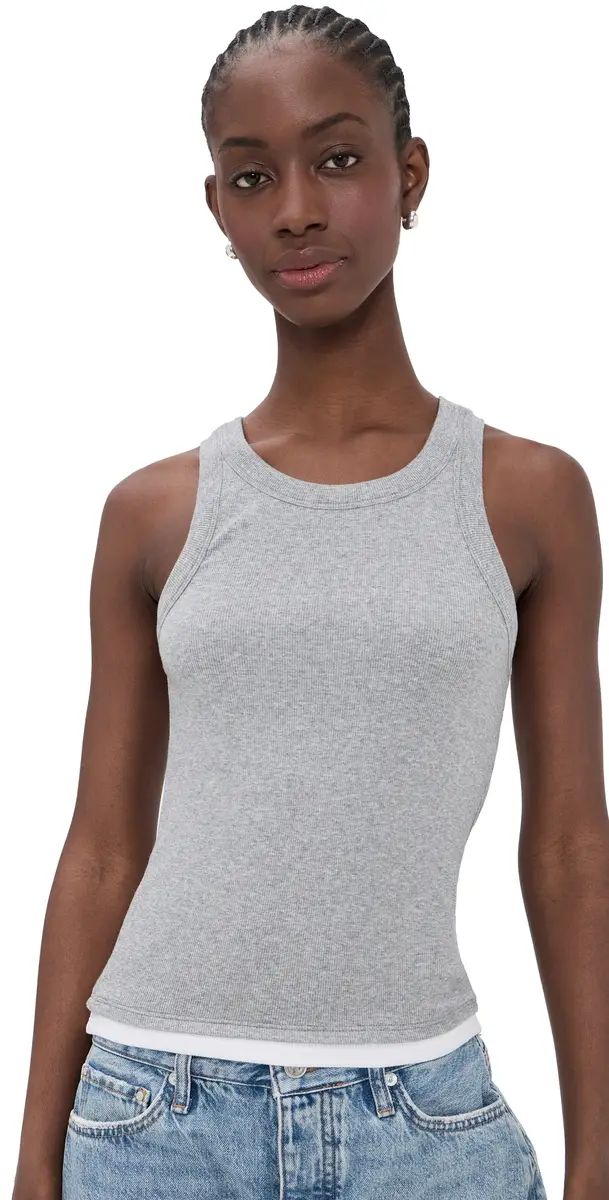 Velvet Orion Tank Top Heather Grey/White | Image 1 Velvet Orion Tank Top Heather Grey/White | Image 1