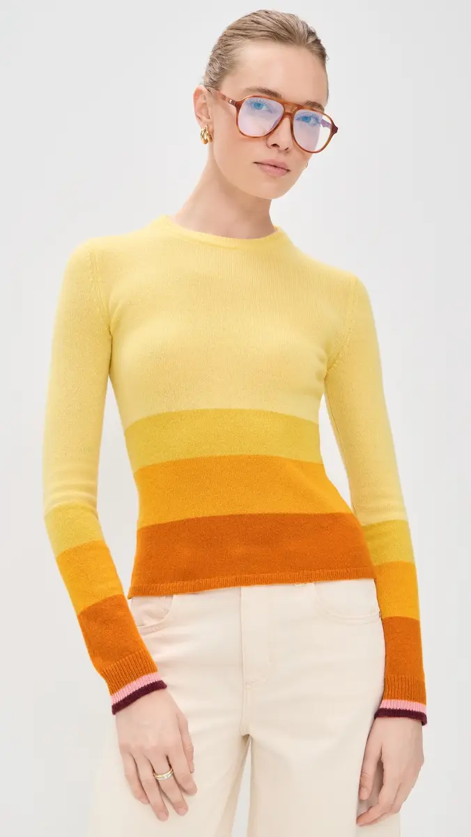 La DoubleJ Tones Cashmere Crew Neck Sweater Yellow | Thumbnail 2 La DoubleJ Tones Cashmere Crew Neck Sweater Yellow | Thumbnail 2