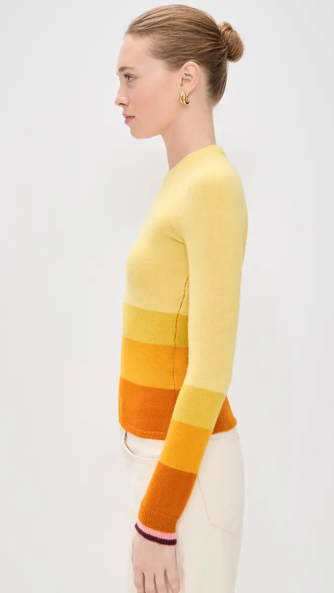 La DoubleJ Tones Cashmere Crew Neck Sweater Yellow | Thumbnail 4 La DoubleJ Tones Cashmere Crew Neck Sweater Yellow | Thumbnail 4