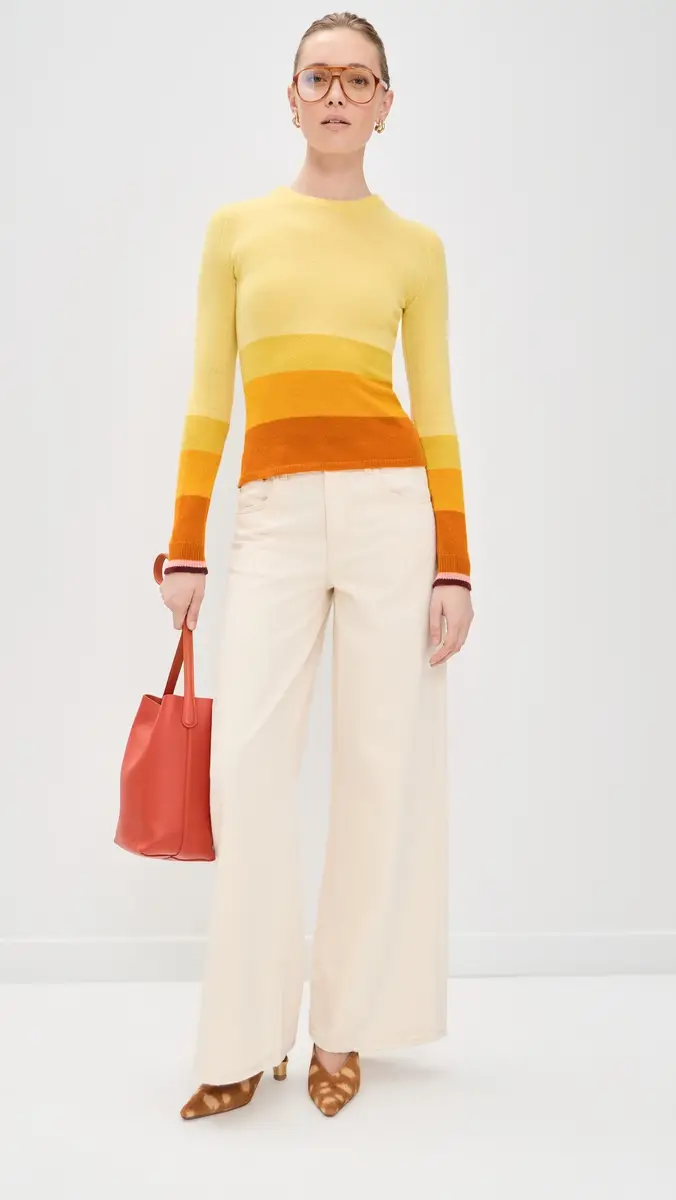 La DoubleJ Tones Cashmere Crew Neck Sweater Yellow | Thumbnail 5 La DoubleJ Tones Cashmere Crew Neck Sweater Yellow | Thumbnail 5
