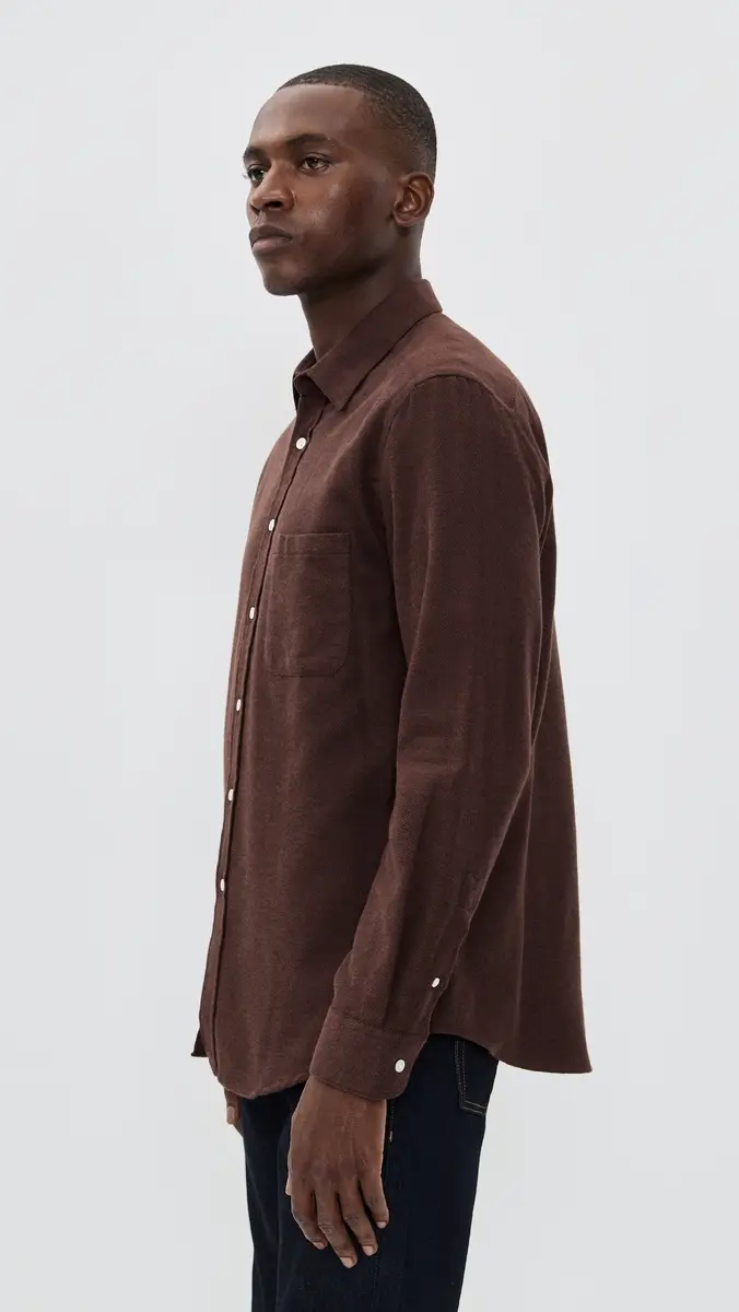 Portuguese Flannel Teca 2.0 Brushed Flannel Button Down Shirt | Thumbnail 4 Portuguese Flannel Teca 2.0 Brushed Flannel Button Down Shirt | Thumbnail 4