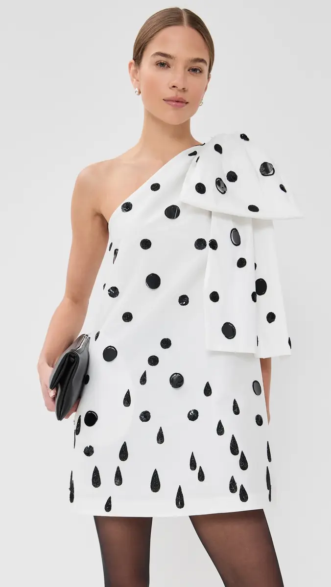 Bernadette Winnie Short Dress Black Polka Rain Emb/ | Thumbnail 2 Bernadette Winnie Short Dress Black Polka Rain Emb/ | Thumbnail 2