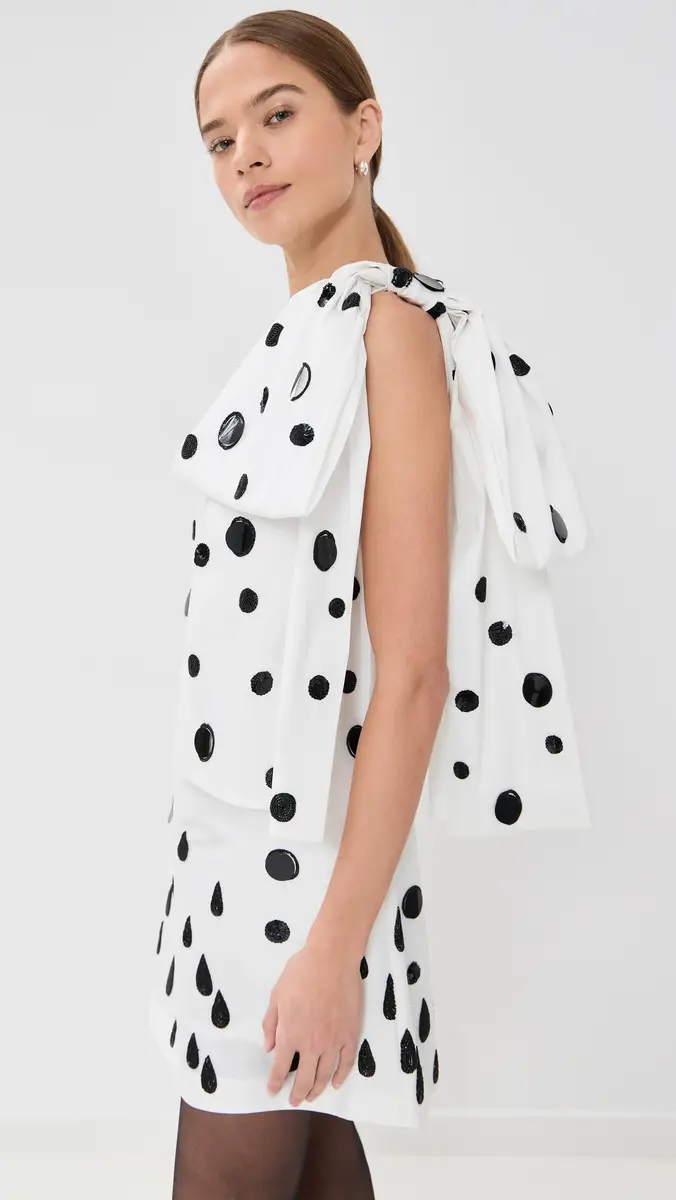 Bernadette Winnie Short Dress Black Polka Rain Emb/ | Thumbnail 4 Bernadette Winnie Short Dress Black Polka Rain Emb/ | Thumbnail 4