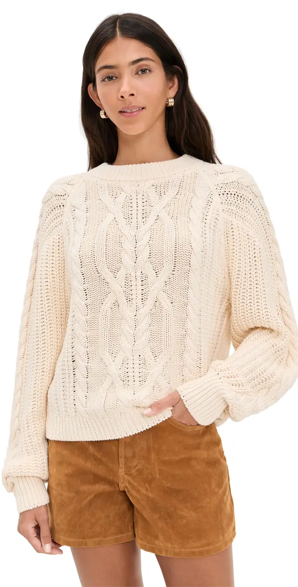Free People Frankie Cable Pullover Buttercream | Image 1 Free People Frankie Cable Pullover Buttercream | Image 1