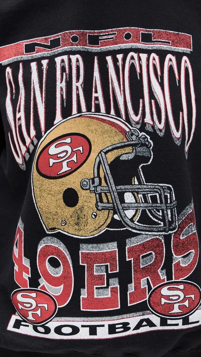Junk Food 49ers Helmet Crew Fleece Black | Thumbnail 6 Junk Food 49ers Helmet Crew Fleece Black | Thumbnail 6