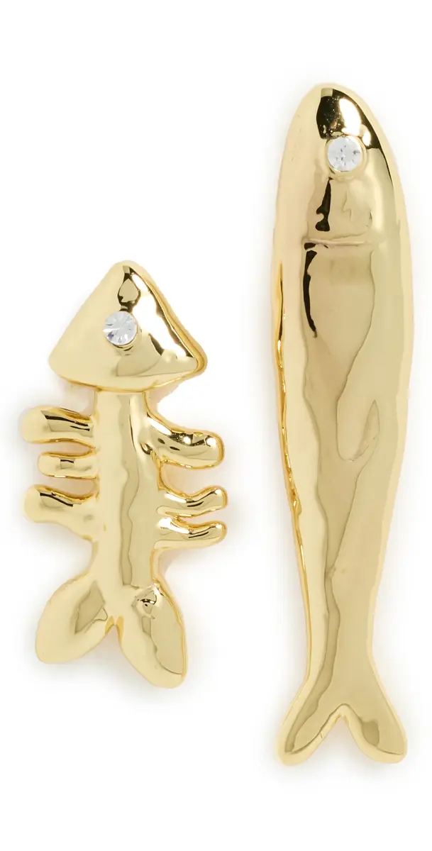 éliou Sardine and Fishbone Earrings Gold Plated One Size | Image 1 éliou Sardine and Fishbone Earrings Gold Plated One Size | Image 1