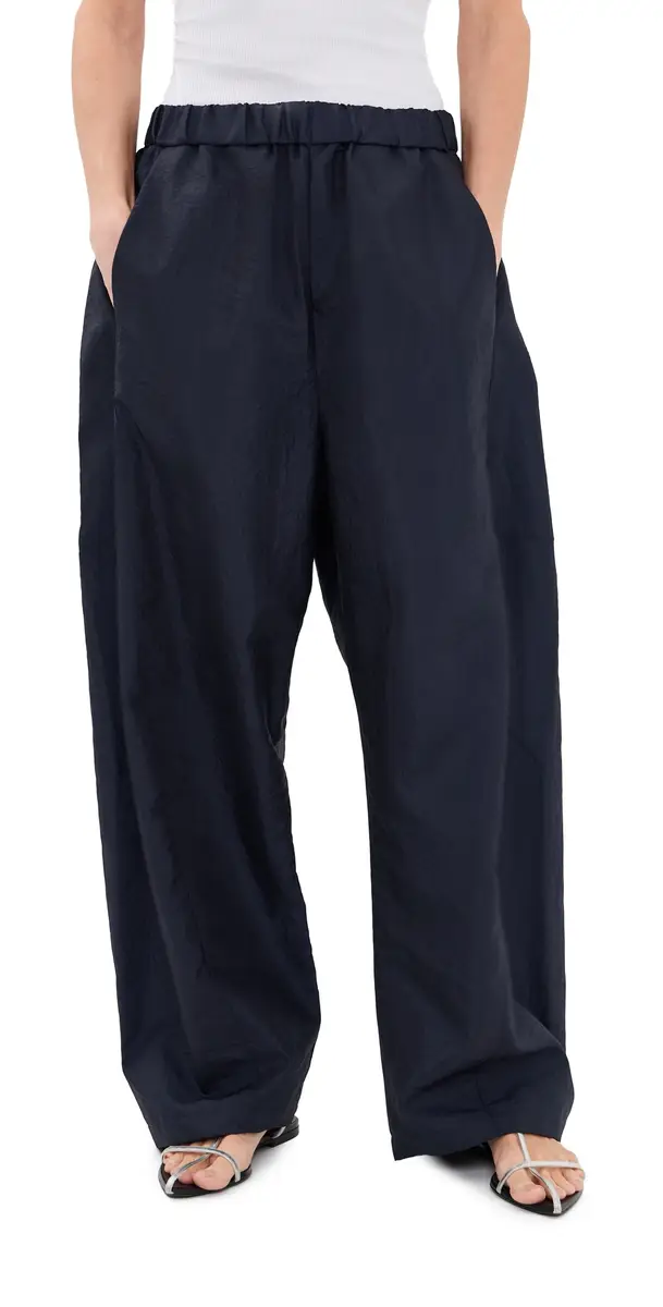 Tibi Crispy Nylon Winslow Petite Pants Navy | Image 1 Tibi Crispy Nylon Winslow Petite Pants Navy | Image 1