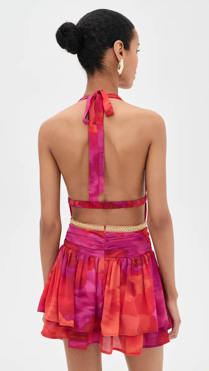 Runaway The Label Xylia Halter Low Plunge Mini Dress | Thumbnail 3