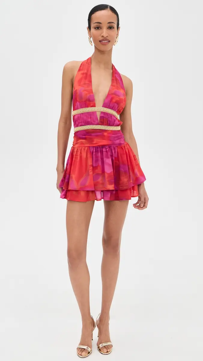 Runaway The Label Xylia Halter Low Plunge Mini Dress | Thumbnail 5
