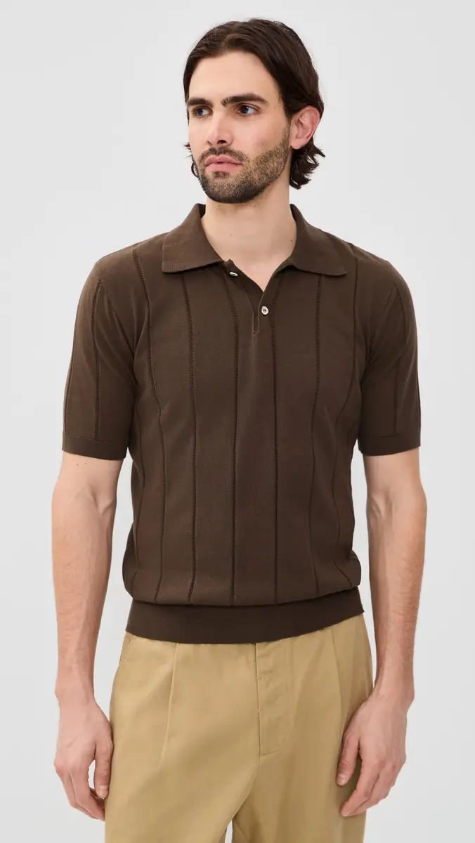 Far Afield Jacobs Knitted Polo Brown | Thumbnail 2