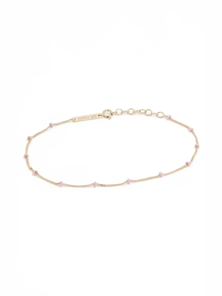 Zoë Chicco 14k Gold Enamel Satellite Chain Anklet
