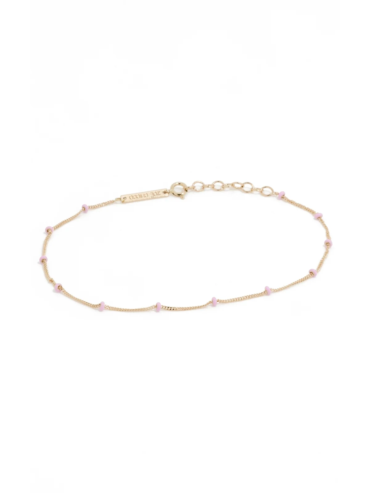 Zoë Chicco 14k Gold Enamel Satellite Chain Anklet