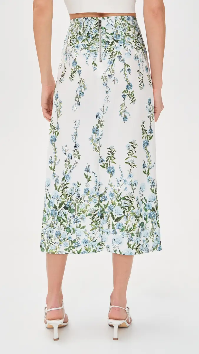 ALICE + OLIVIA Maeve Midi Slip Skirt Fresh Air Carolina Blue | Thumbnail 3 ALICE + OLIVIA Maeve Midi Slip Skirt Fresh Air Carolina Blue | Thumbnail 3