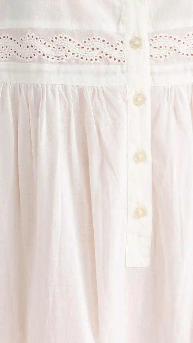 THE GREAT. The Eyelet Ruffle Tank Night Dress True White | Thumbnail 6