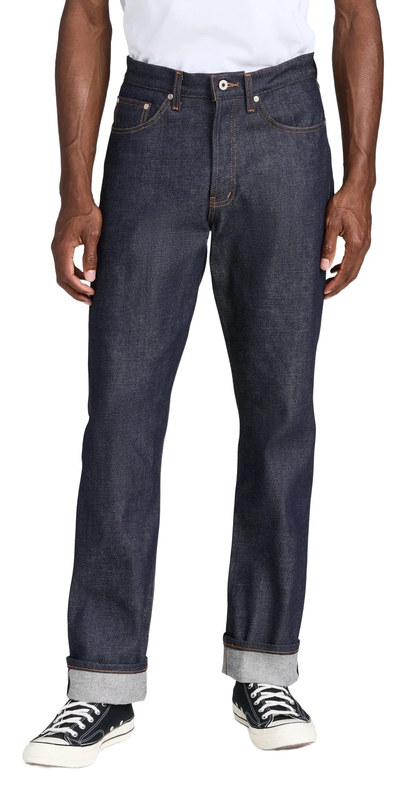 Naked & Famous Denim True Guy - Dirty Fade Selvedge Jeans Indigo/White