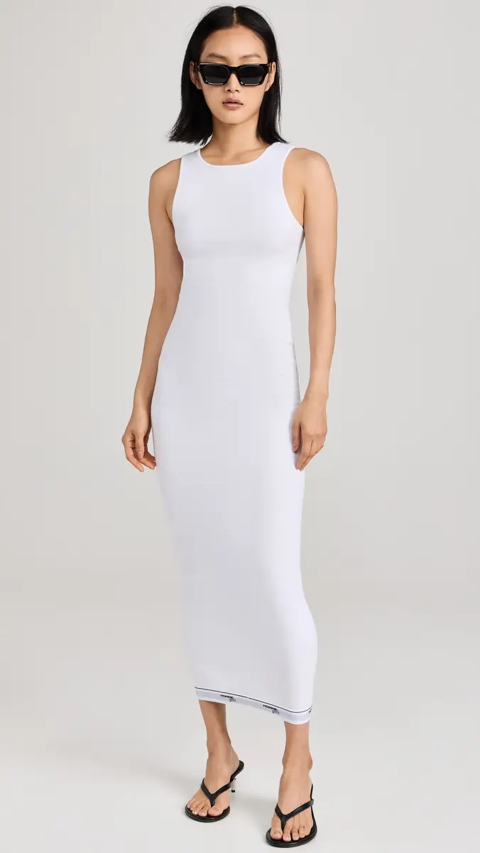 HOMMEGIRLS Rib Tank Maxi Dress White | Thumbnail 2
