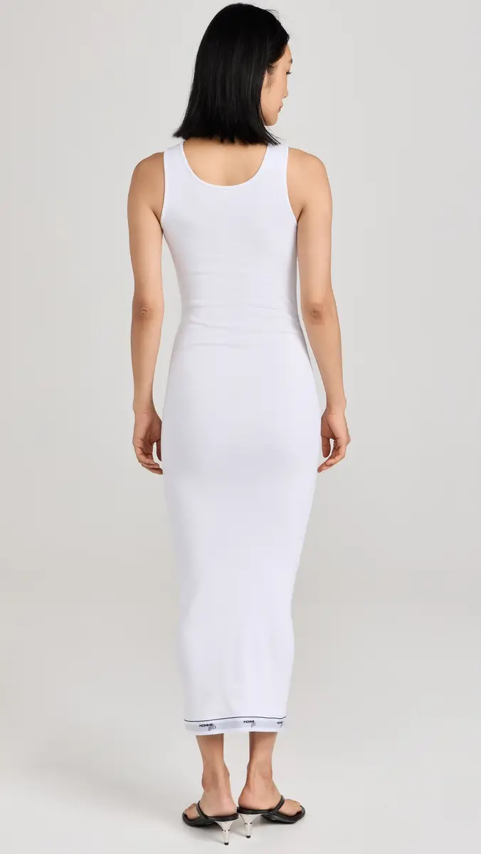 HOMMEGIRLS Rib Tank Maxi Dress White | Thumbnail 3