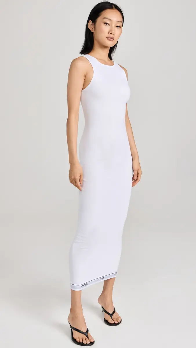 HOMMEGIRLS Rib Tank Maxi Dress White | Thumbnail 5
