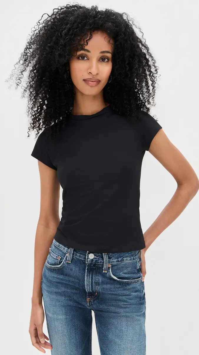 Susana Monaco Essential Crew Tee Black | Thumbnail 2