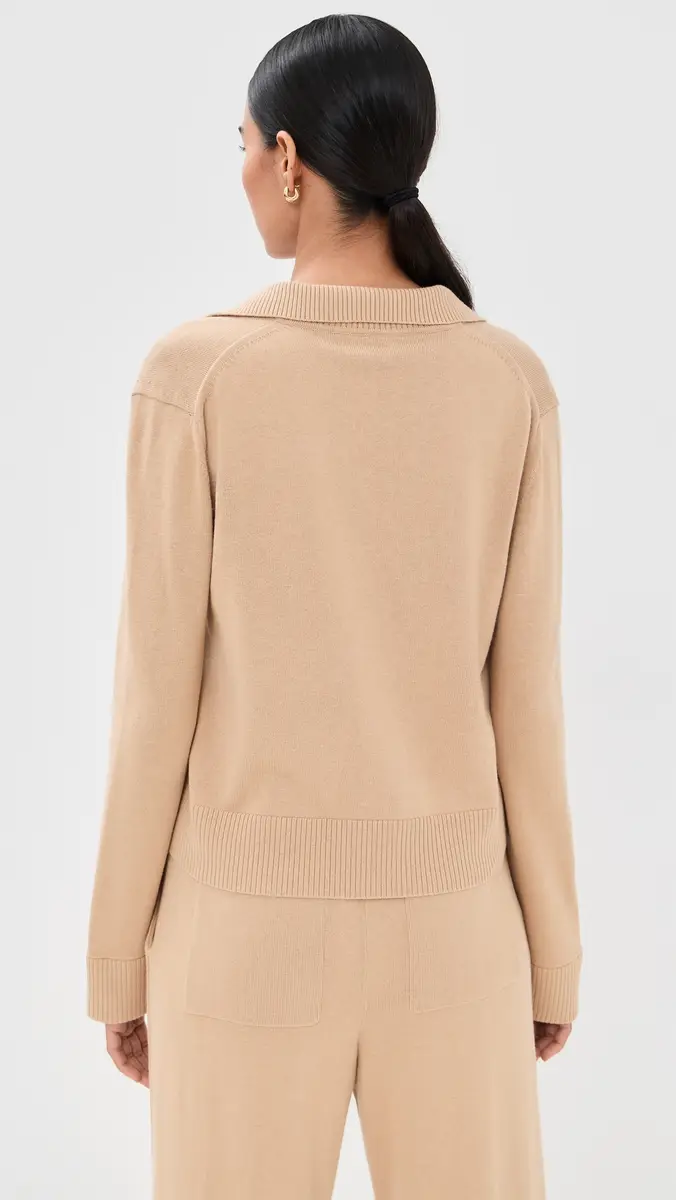 SIMKHAI ong Sleeve Polo ight Camel | Thumbnail 3