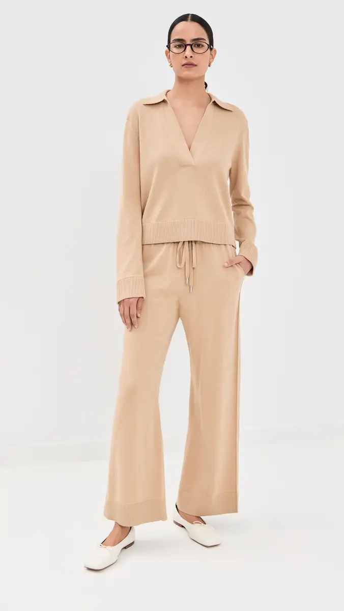 SIMKHAI ong Sleeve Polo ight Camel | Thumbnail 5