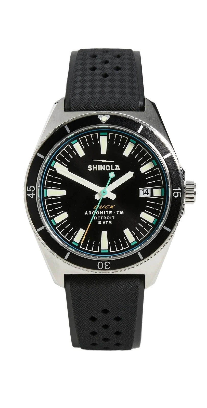 Shinola Duck 3hd 40mm, Black Rubber Strap Watch Black