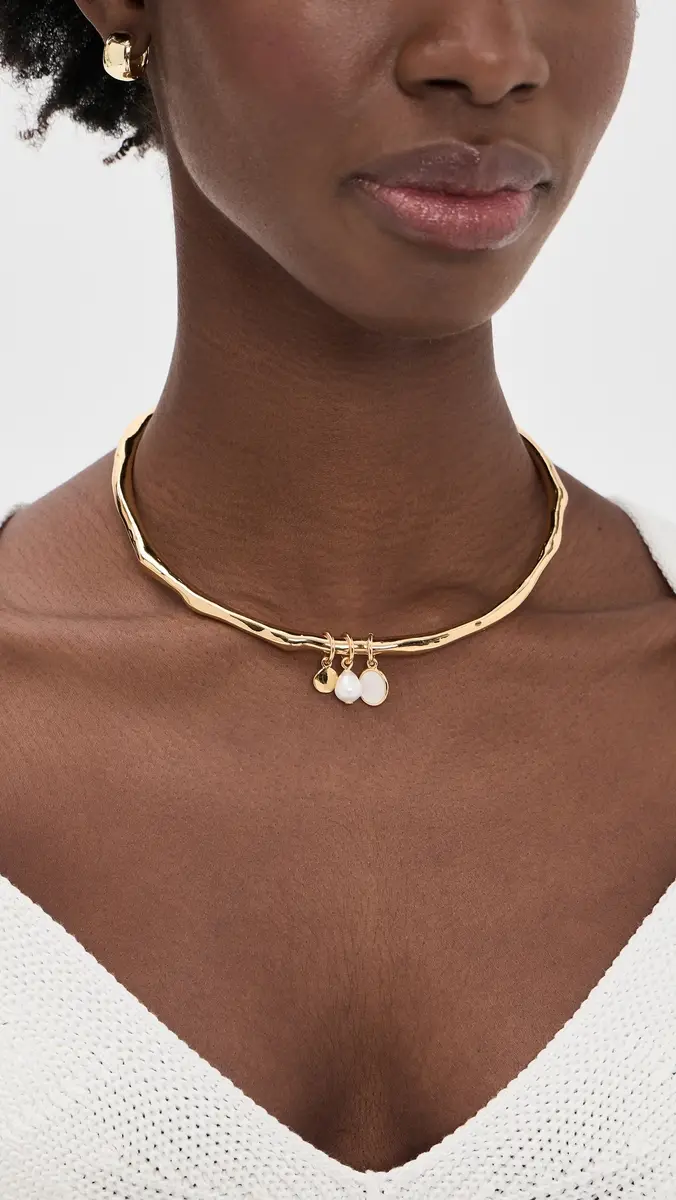 Madewell Mother-of-Pearl Wire Choker Necklace Antique Gold One Size | Thumbnail 3 Madewell Mother-of-Pearl Wire Choker Necklace Antique Gold One Size | Thumbnail 3