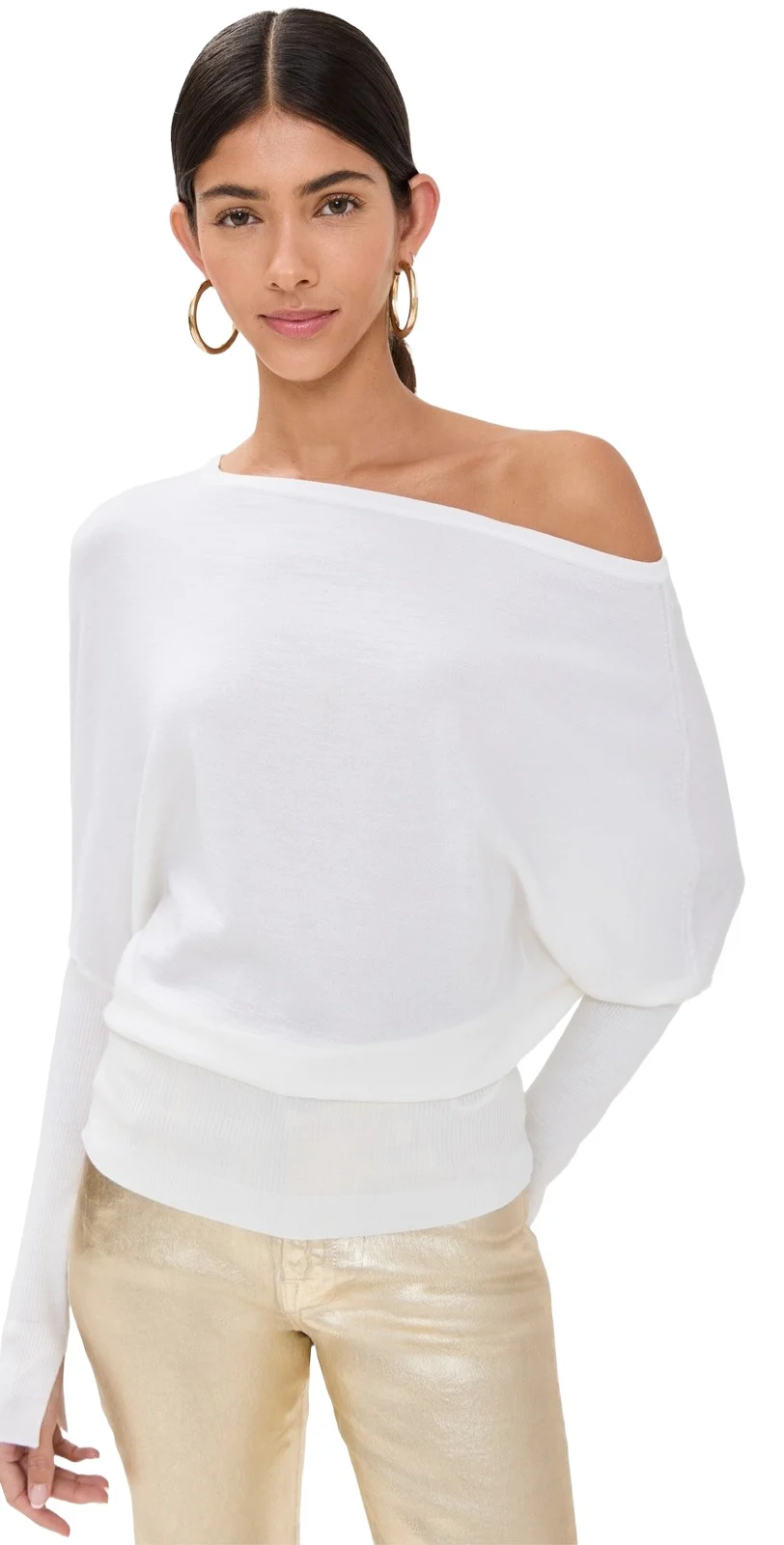 Lavina Draped Off Shoulder Sweater