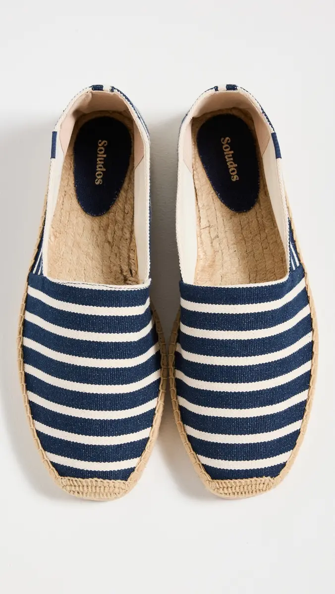 Soludos Striped Slip On Espadrilles Dark Navy/ | Thumbnail 4