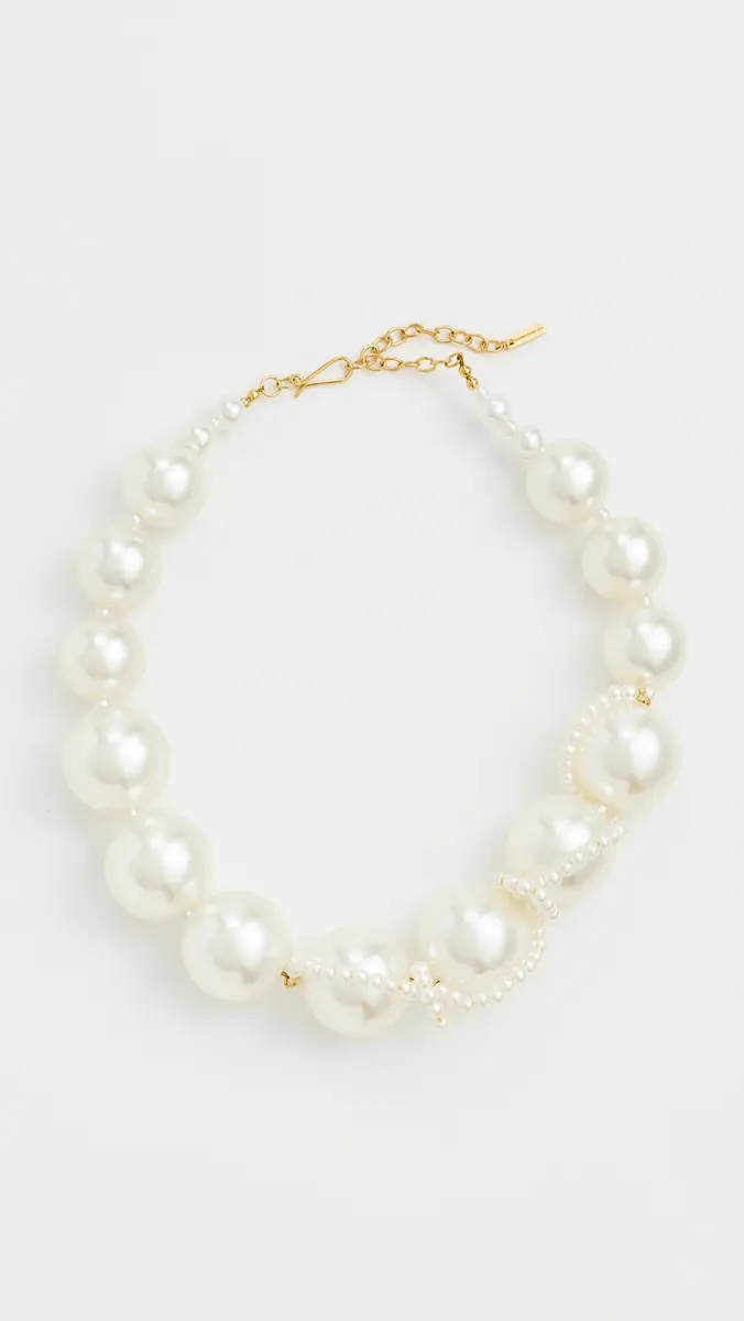 Completedworks Large Faux Pearl Necklace Brass/18k Gold Plated One Size | Thumbnail 2 Completedworks Large Faux Pearl Necklace Brass/18k Gold Plated One Size | Thumbnail 2