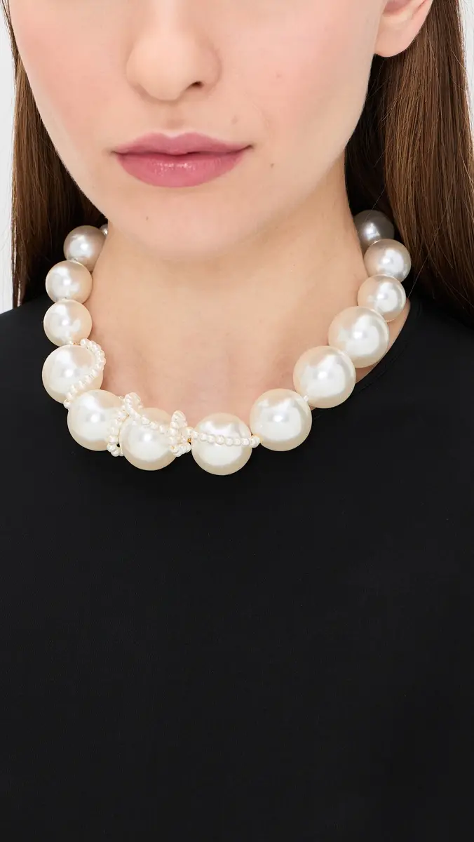 Completedworks Large Faux Pearl Necklace Brass/18k Gold Plated One Size | Thumbnail 3 Completedworks Large Faux Pearl Necklace Brass/18k Gold Plated One Size | Thumbnail 3