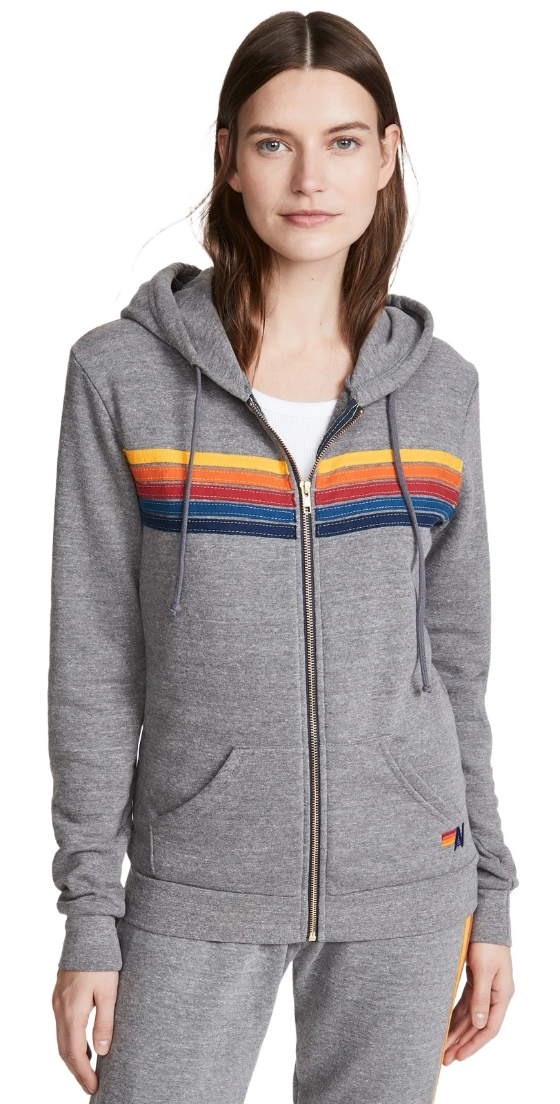 Aviator Nation 5 Stripe Zip Hoodie