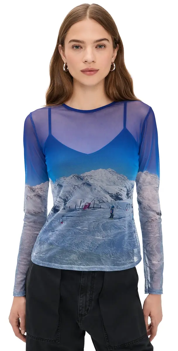 Never Fully Dressed Ski Slopes Mesh Top Blue | Image 1 Never Fully Dressed Ski Slopes Mesh Top Blue | Image 1