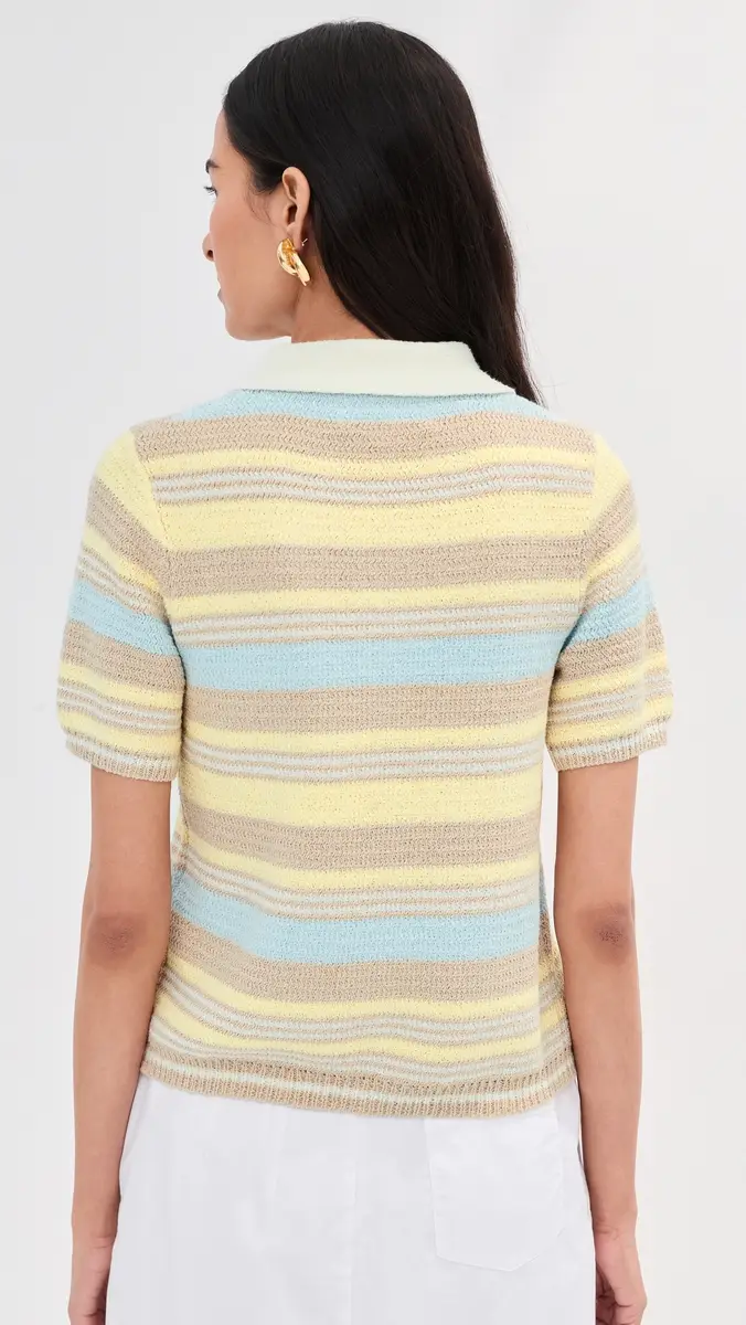 LE BOP Striped Boucle Polo | Thumbnail 4 LE BOP Striped Boucle Polo | Thumbnail 4
