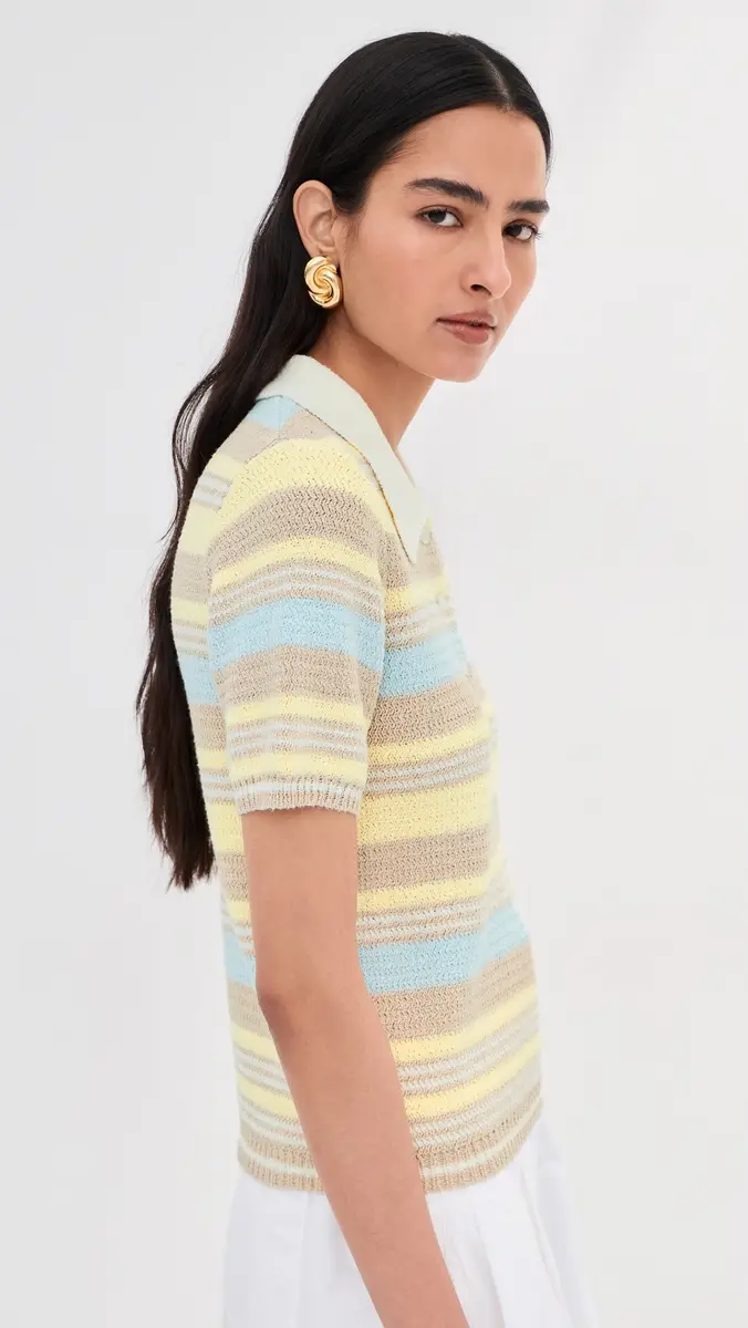 LE BOP Striped Boucle Polo | Thumbnail 5 LE BOP Striped Boucle Polo | Thumbnail 5
