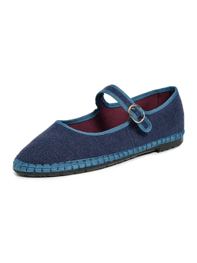 Arthur Linen Mary Jane Flats