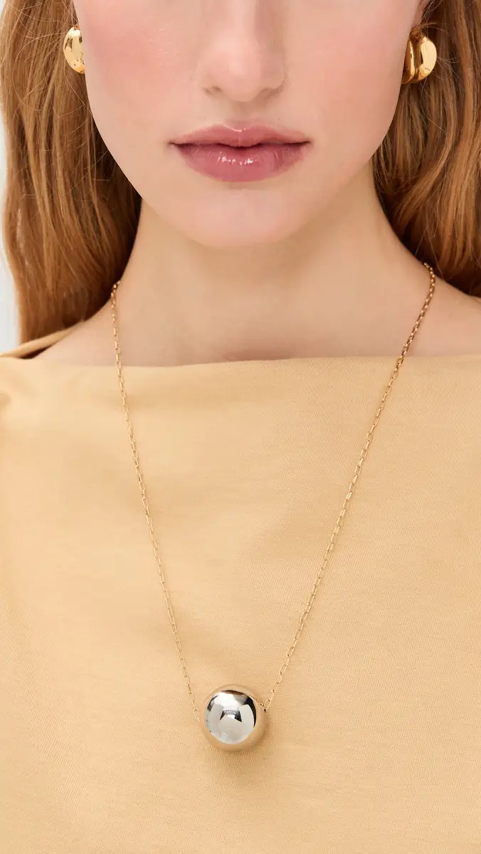 Isabel Marant Long Bead Necklace Dore/Silver One Size | Thumbnail 3