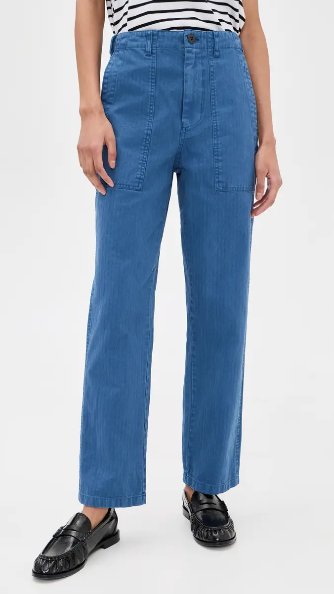 Alex Mill Neil Pants In Herringbone Washed Cobalt | Thumbnail 2 Alex Mill Neil Pants In Herringbone Washed Cobalt | Thumbnail 2