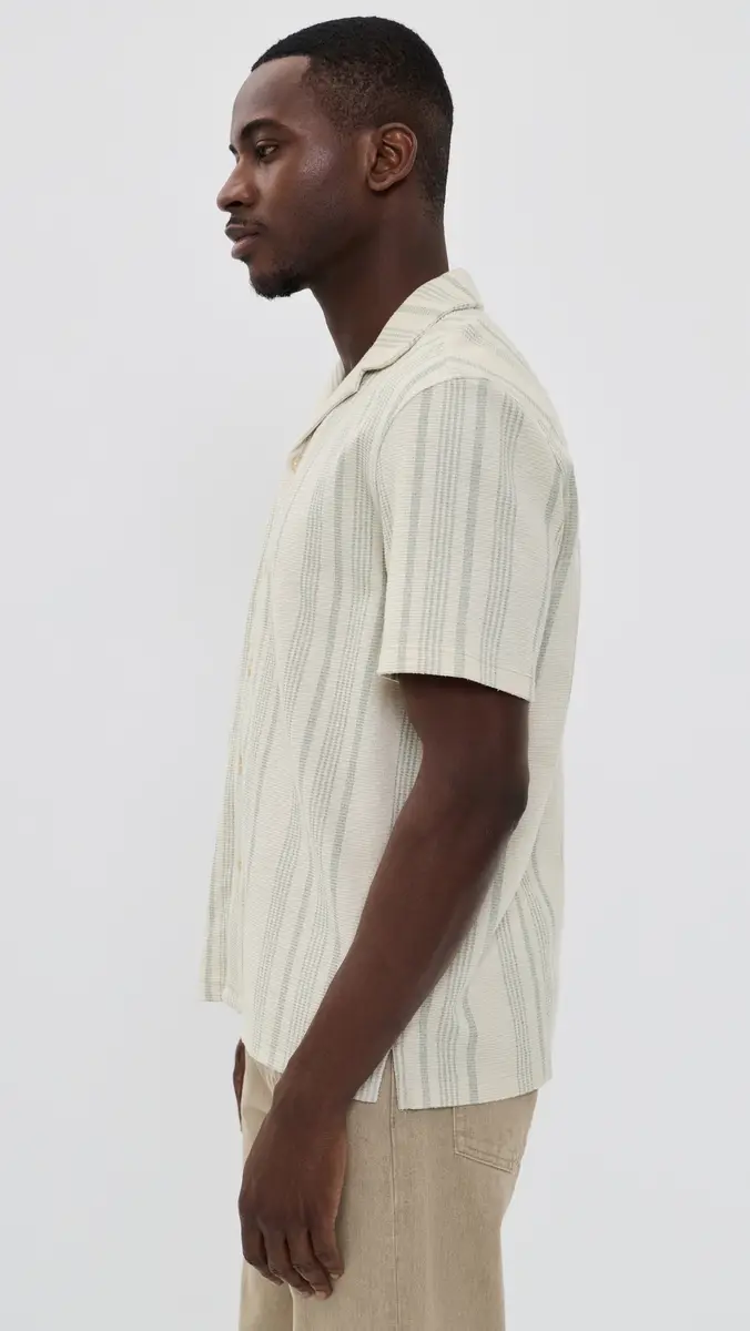 Faherty Oasis Knit Camp Shirt age Beach Stripe | Thumbnail 4 Faherty Oasis Knit Camp Shirt age Beach Stripe | Thumbnail 4