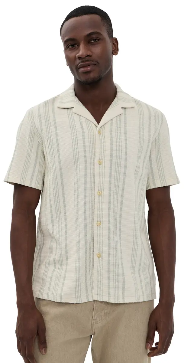 Faherty Oasis Knit Camp hirt age Beach tripe | Image 1 Faherty Oasis Knit Camp hirt age Beach tripe | Image 1