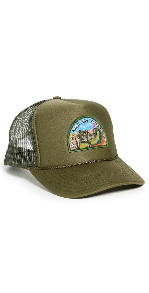 Freya Not All Who Wander Trucker Hat Olive | Image 1 Freya Not All Who Wander Trucker Hat Olive | Image 1