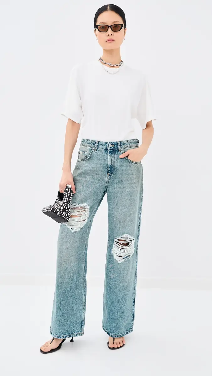 AREA Crystal Fray Relaxed Jeans | Thumbnail 2 AREA Crystal Fray Relaxed Jeans | Thumbnail 2