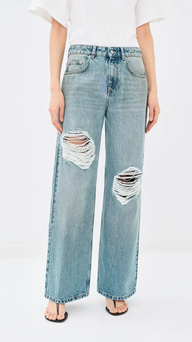 AREA Crystal Fray Relaxed Jeans | Thumbnail 3 AREA Crystal Fray Relaxed Jeans | Thumbnail 3