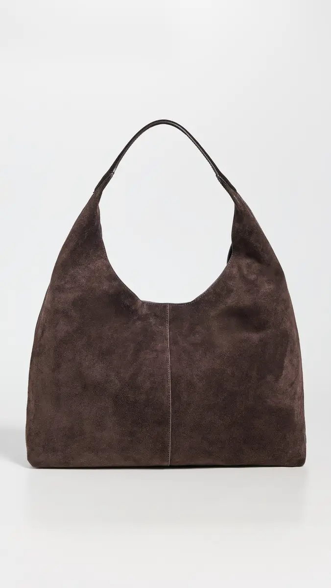 Madewell Suede Large Slouchy Shoulder Tote Dark Carob One Size | Thumbnail 2