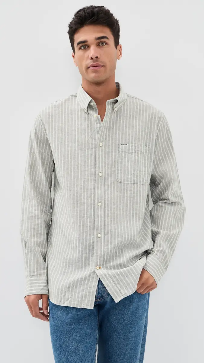 Barbour Nelson Stripe Long Sleeve Tailored Shirt | Thumbnail 2